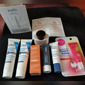 Lot of Various Beauty Box Travel Size Beauty Products Powder Shampoo Lip Balm